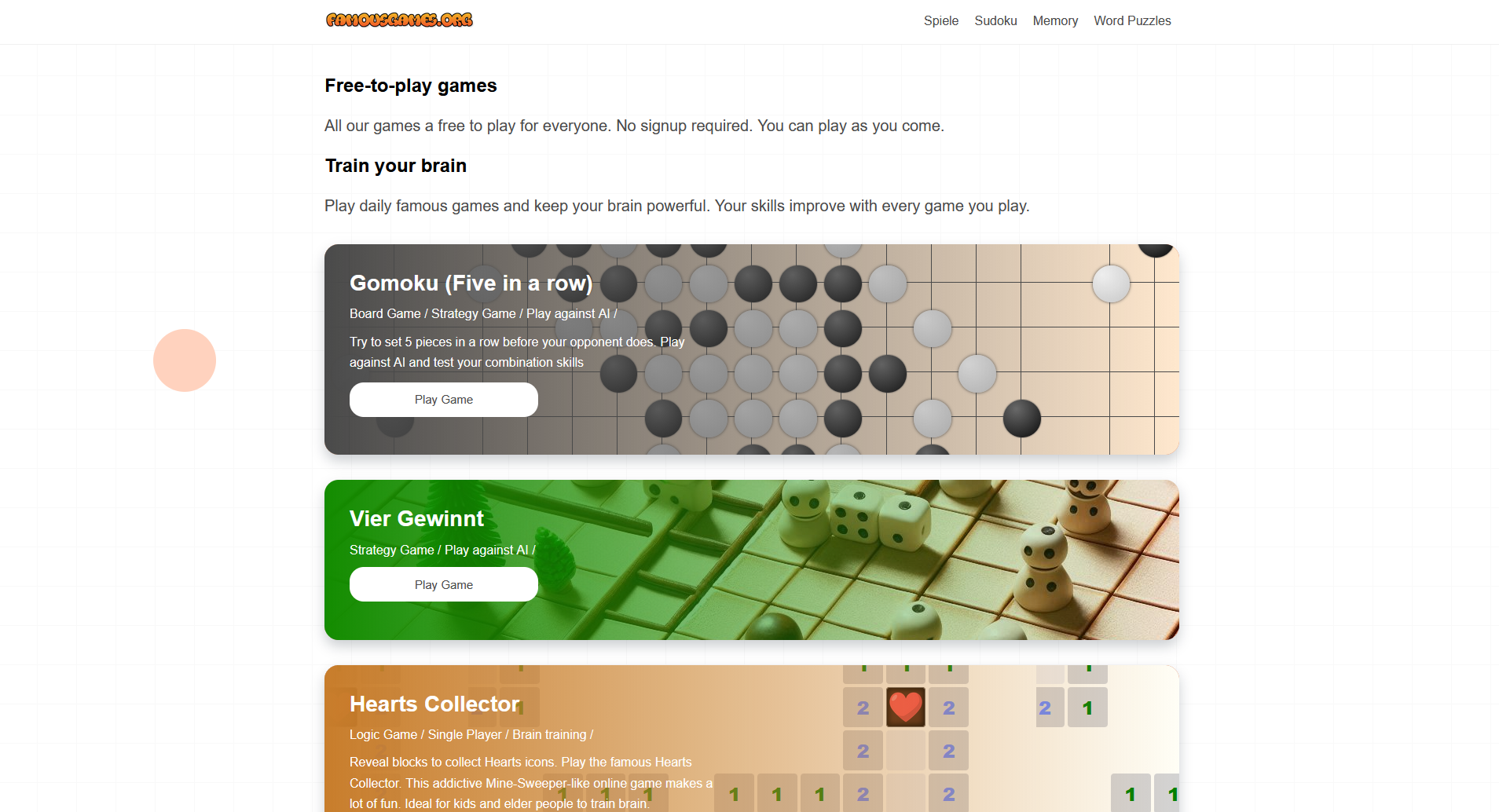 Spiele-Website www.famousgames.org